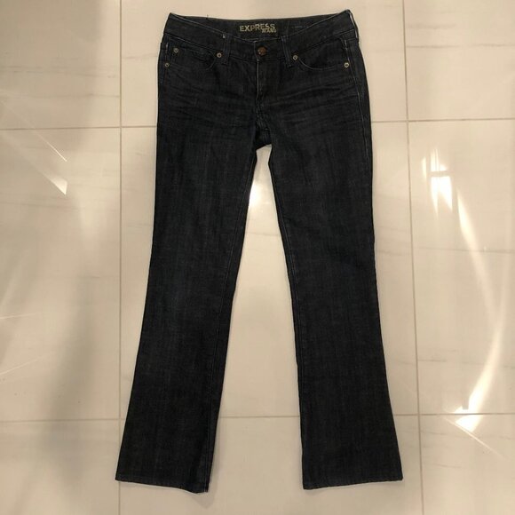 Express Dark Blue Flare Jeans - Picture 1 of 2